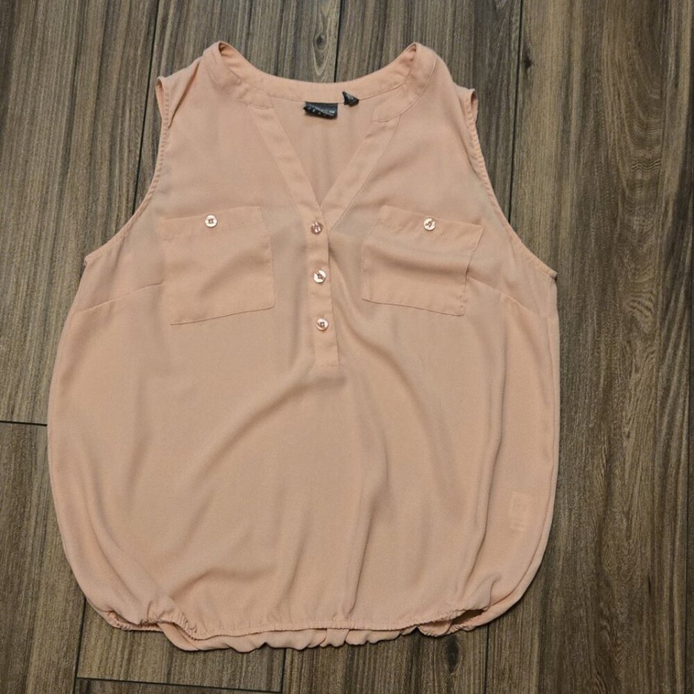 Soho‎ New York & Co Blush Pink Tank Top Blouse Office Casual Size Med